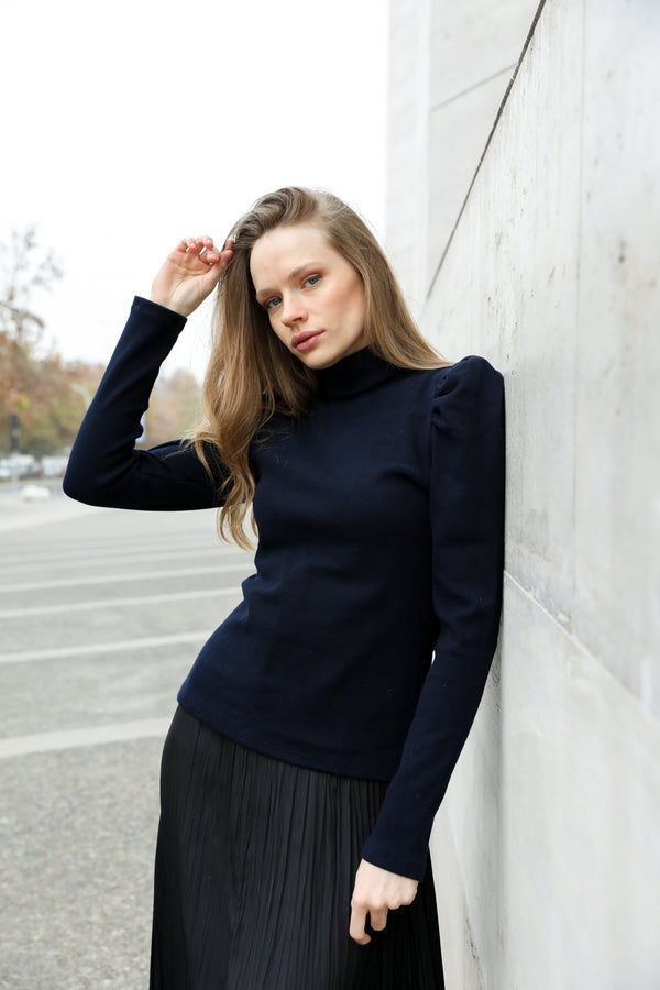 Polera Rib cuello Alto Gruesa