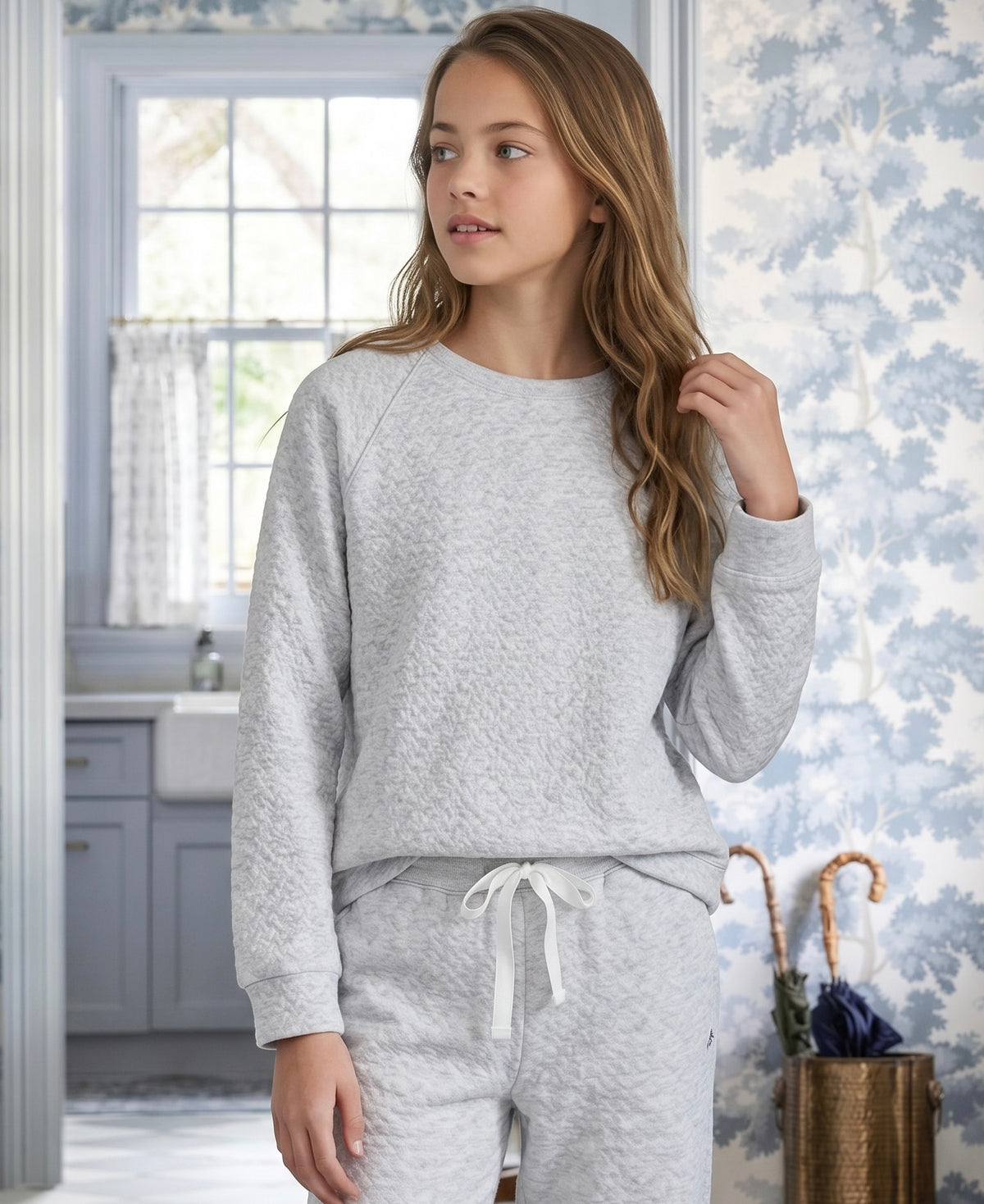 Polera Jacquard  gris Teens