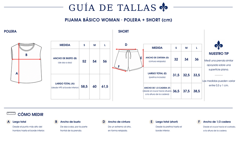 Guía de tallas Pj. corto Tigres